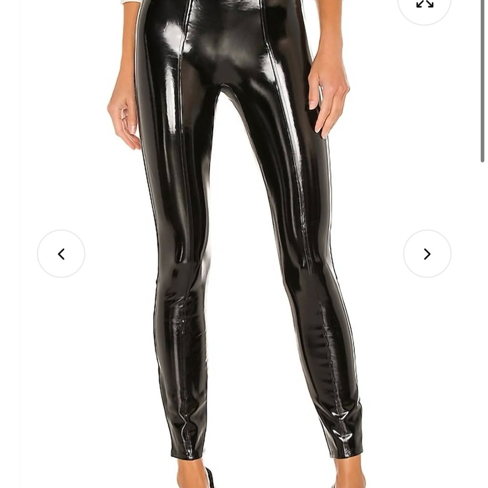 SPANX Black patent faux leather Leggings